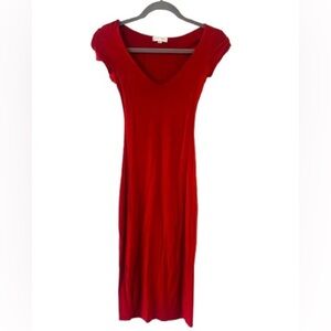 Anthropologie See You Monday Bodycon Jersey Midi Dress
Rust
Size XS